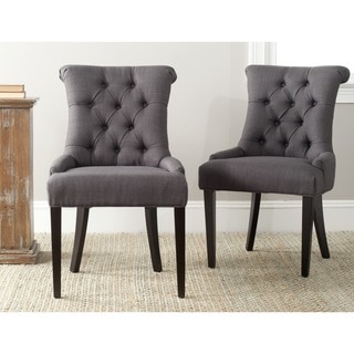 Safavieh En Vogue Dining Bowie Charcoal Grey Side Chairs (Set of 2)