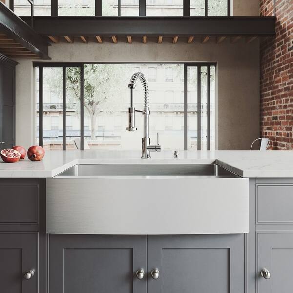 VIGO Camden Stainless Steel Kitchen Sink and Zurich Faucet Set