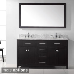 Virtu USA Caroline 60-inch Double Sink Bathroom Vanity Set