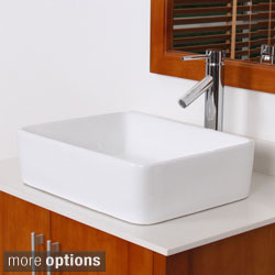 Elite High Temperature Ceramic Bathroom Sink Faucet Set