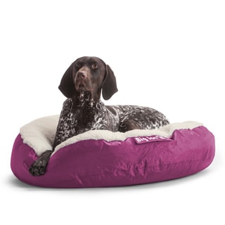 DogSack Big Joe Round Magenta Microfiber/Sherpa Pet Bed