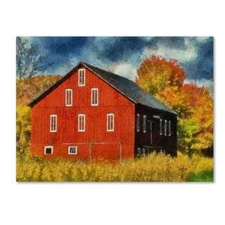 Lois Bryan 'Red Barn In Autumn' Canvas Art