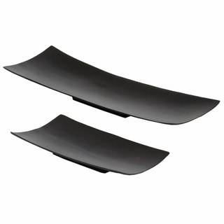 Black Aluminum Long Trays (Set of 2)