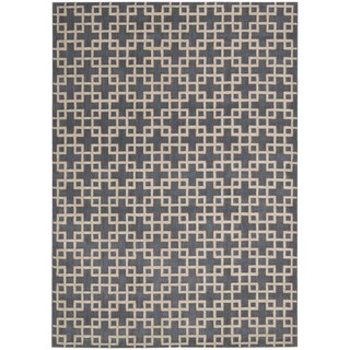 kathy ireland Hollywood Shimmer Architectural Times Square Steel Area Rug by Nourison (5'3 x 7'5)