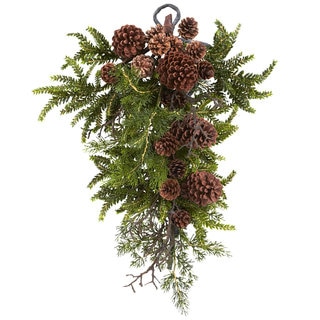 26-inch Pine/ Pine Cone Teardrop Wreath