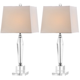 Safavieh Lighting 28-inch Aiden White Shade Faceted Crystal Table Lamp (Set of 2)