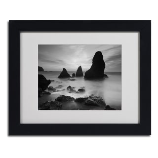 Moises Levy 'Rodeo Beach I Black and White' Framed Matted Art