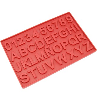 Freshware Red 37-cavity Silicone Alphabet Letter and Number Chocolate, Candy and Clay Mold