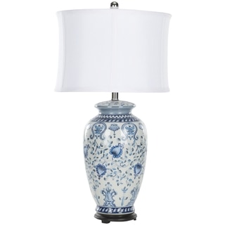 Safavieh Indoor 1-light White/ Blue Paige Jar Table Lamp