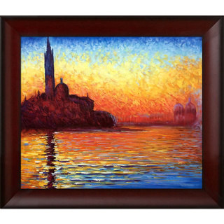 Claude Monet 'San Giorgio Maggiore by Twilight' Hand 31-inch Painted Framed Canvas Art