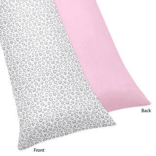 Sweet Jojo Designs Pink and Gray Kenya Full Length Double Zippered Body Pillow Case Cover