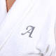 Authentic Hotel and Spa Unisex Turkish Cotton Terry Bath Robe with single letter Grey Monogram