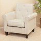 Isaac Tufted Beige Fabric Club Chair by Christopher Knight Home - Thumbnail 0