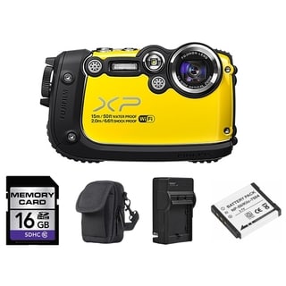 Fujifilm FinePix XP200 Waterproof Yellow Digital Camera 16GB Bundle