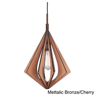 Canopy 1-Light Foresee Wood Slat Mini Pendant