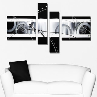 Abstract Black and Grey Hand Painting