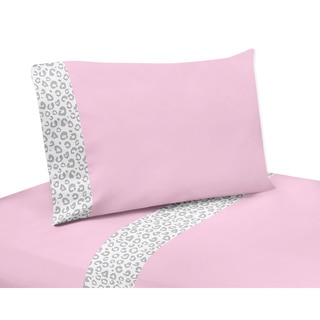 Sweet JoJo Design 200 Thread Count Sheets 4-piece Queen Sheet Set for Pink and Grey Kenya Bedding Collection