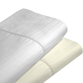 Dobby Stripe Cotton 475 Thread Count Hemstitched Pillowcase (Set of 2)
