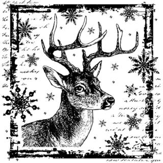 Crafty Individuals Unmounted Rubber Stamp 4.75 X7 Pkg - Snowflake Rudolph