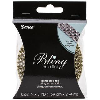 Bling On A Roll 3mm X 3yds - 4 Row, Gold