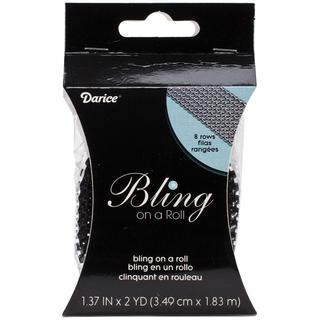 Bling On A Roll 3mm X 2yds - 8 Row, Black/Silver