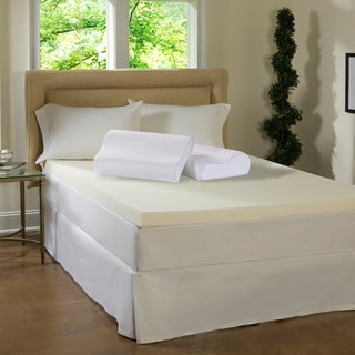 Beautyrest 4-inch Memory Foam Topper with Contour Pillow(s)