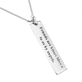 'Friends are kisses blown to us by angels' .925 Silver Necklace (Thailand)