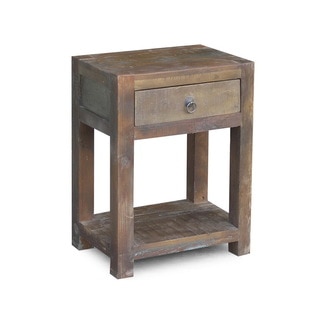 Timbergirl Reclaimed Wood Side-table and Drawer (India)