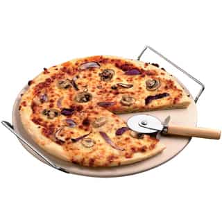 KitchenWorthy 13-inch Pizza Stone Set
