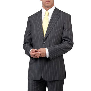 Men's Grey Modern Fit Two-Button Suit with Two Back Pockets