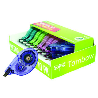 Tombow MONO Correction Tape Assorted Retro Color Dispensers 1/6" x 394" 10/Pk