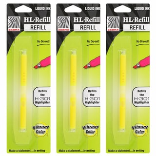 Zebra Liquid Ink Refill for H-301 Highlighters, Yellow Ink, Pack of 6 (87652)