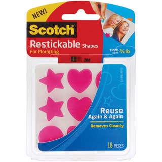 Scotch Restickable Mounting Tabs 7/8" x 7/8" 18/Pack