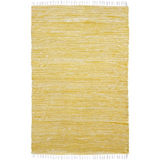 Yellow Reversible 8x10-foot Chenille Flat Weave Rug