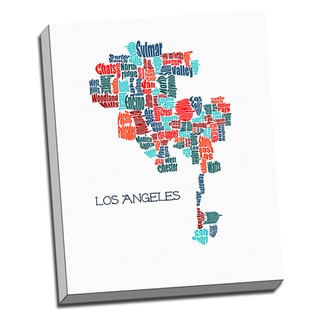 'Los Angeles Typography Map' Wall Art
