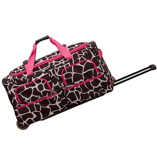 Rockland Deluxe Pink Giraffe Mobilizer Lightweight 30-inch Rolling Upright Duffel Bag