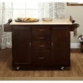 Simple Living Espresso/Natural Country Cottage Kitchen Cart