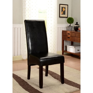 K&B Black Leatherette Parson Chairs (Set of 2)