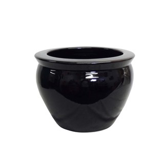 Solid Black Porcelain Fishbowl