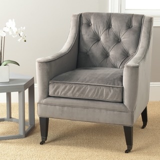 Safavieh Sherman Mushroom Taupe Cotton Fabric Arm Chair