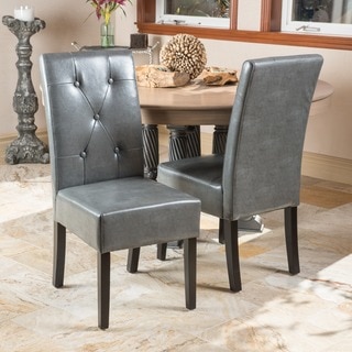 Taylor Grey Bonded Leather Dining Chair (Set of 2) by Christopher Knight Home