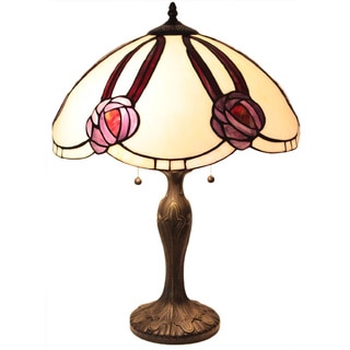 Tiffany Style Scalloped Floral Table Lamp