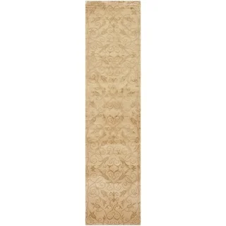 Safavieh Hand-knotted Tibetan Iron Scrolls Ivory Wool/ Silk Rug (2' 6 x 10')
