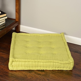 Blazing Needles 25-inch Square Corded Floor Pillow Cushion with Button Tufts