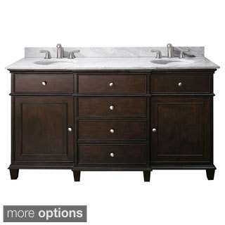 Avanity Windsor 60-inch Double Vanity in Walnut Finish with Dual Sinks and Top