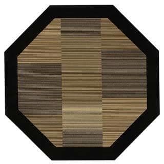 Everest Hamptons/Multi Stripe-Black 5'3" Octagon Rug