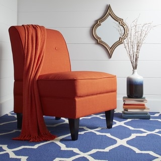 Handy Living Engle Orange Linen Armless Chair