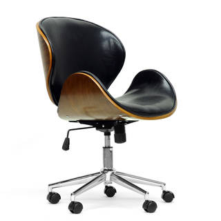 Baxton Studio Bruce Walnut Modern Office Chair