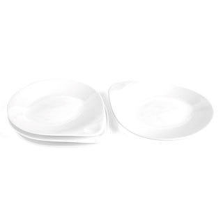 Whisper White Oval Salad Plate Set (Set of 4)