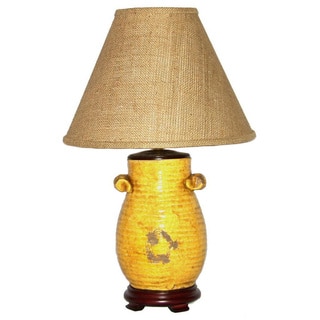 Crown Lighting 1-light Honey Mustard Pot Table Lamp